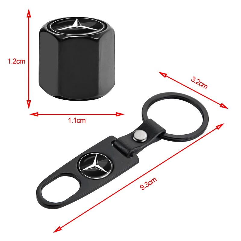 Car Wheel Tire Air Valve Caps with Keychain For Mercedes Benz A180 A200 W205 E63 AMG 2014 2015 W166 W246 W242 W176 W212