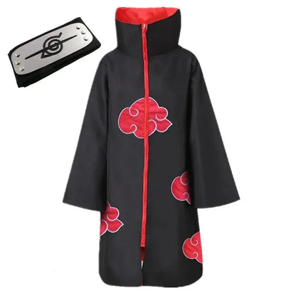 Anime Red Cloud Cosplay Cloak Costume Halloween Dawn Organization Robe Embroidered Cloak Unisex Men Women Party Necklace Props