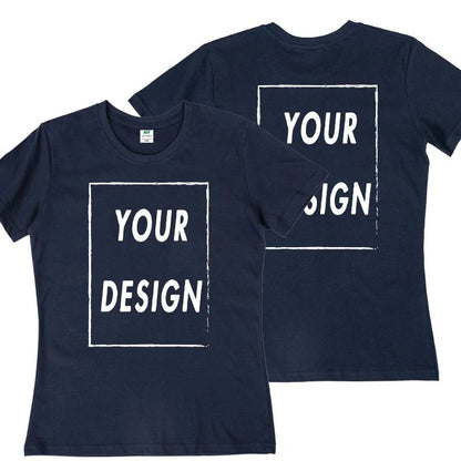 UE Size Custom Team T-shirt for Women, Add Your Own Design in Front and Back, Print and Text, High-quality T-shirt for Men