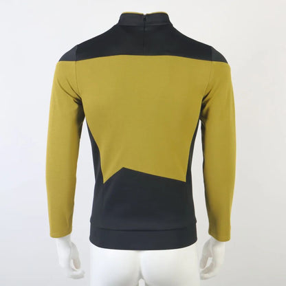 Star TNG The Next Generation Trek Red Yellow Blue Shirt Uniform Cosplay Costume For Men Coat Halloween Party Clothing