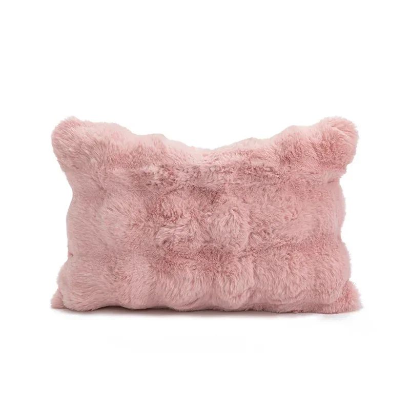 Pillowcase Decorative Home Pillows White Pink Retro Fluffy Soft Throw Pillowcover For Sofa Couch Cushion Cover 45x45 Pillow Hugs