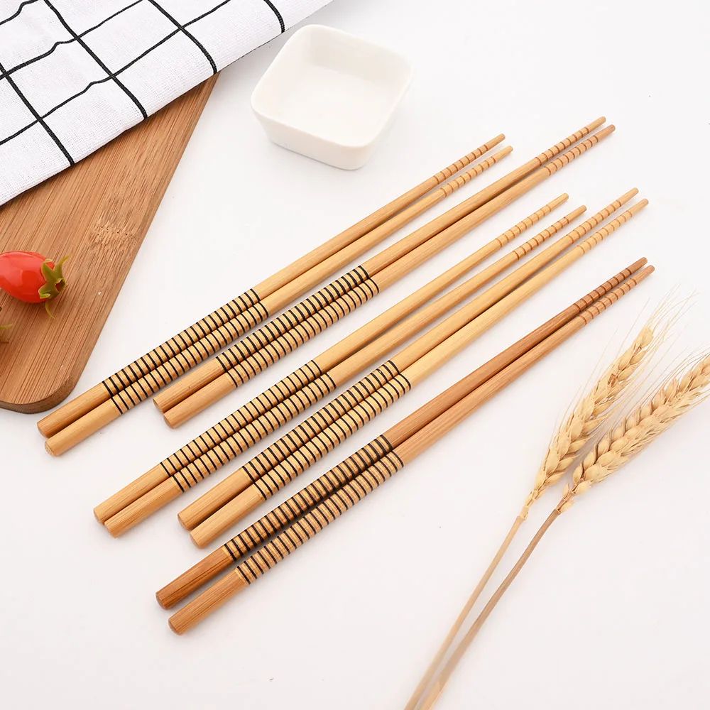 5 Pares de Hashis de Bambu Japoneses para Sushi Antiderrapante Utensílios de Mesa Reutilizáveis para Hot Pot Hashis Chineses Ferramentas de Cozinha