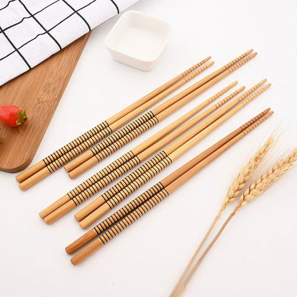 5 Pares de Hashis de Bambu Japoneses para Sushi Antiderrapante Utensílios de Mesa Reutilizáveis para Hot Pot Hashis Chineses Ferramentas de Cozinha