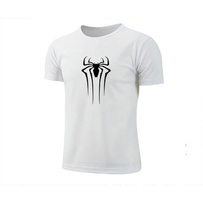 Men's Summer Casual Comfortable Spider print Man T-Shirt Sports Gym Sportswear Quick-Drying Breathable T Shirt