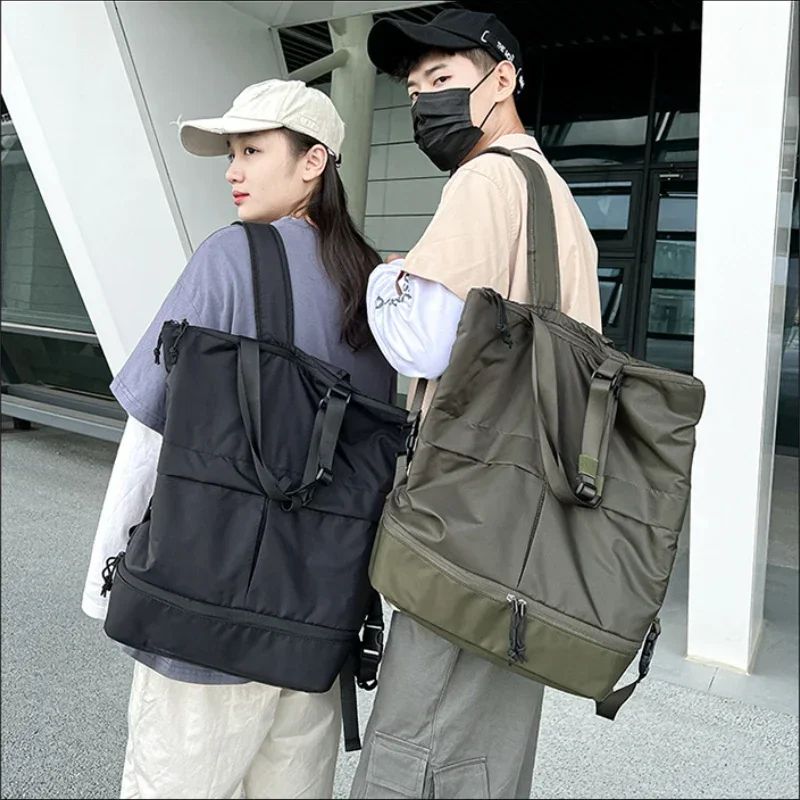 Mochila Feminina e Masculina Grande Capacidade Unissex Mochilas Nylon Impermeável Bolsa Esportiva Bolsas Escolares Tendência Portátil Lazer Viagem Bolsa de Mão