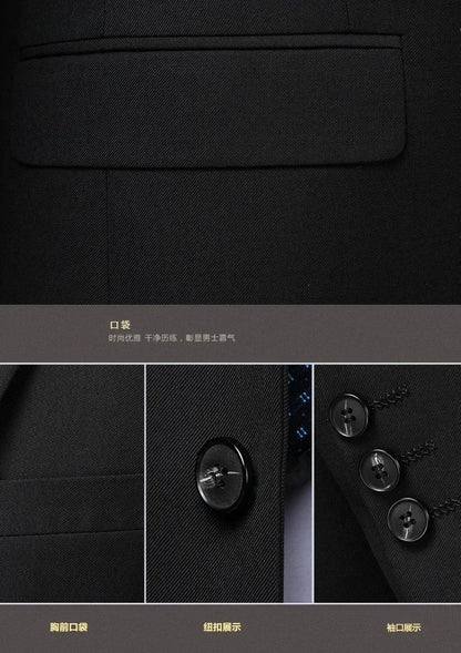 Suit 8XL (Blazer + Trousers) Men Korean Version of The Youth Elegant Fashion Simple Casual Gentleman Best Man Suit 2 Piece Suit