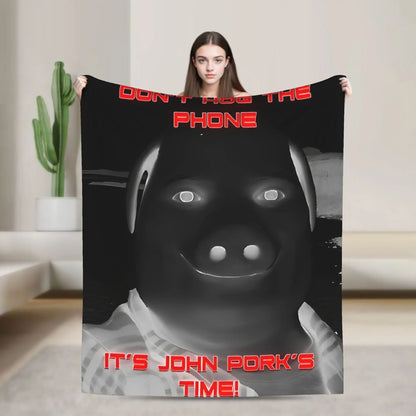 Super Soft Funny Print Throw Blanket for Bedding Travel Outdoor Use  John Pork Is Calling
