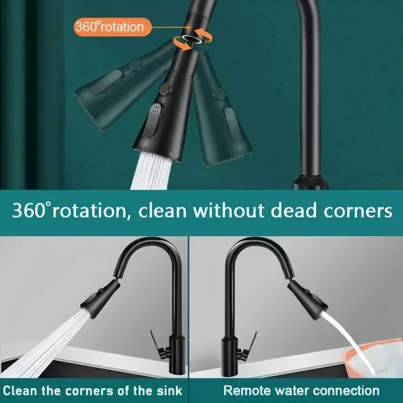 1pc Faucet Extender Metal Alloy,Three Modes,Head Water Saver Home Extended Shower Spray Filter  Faucet Extender  Kitchen