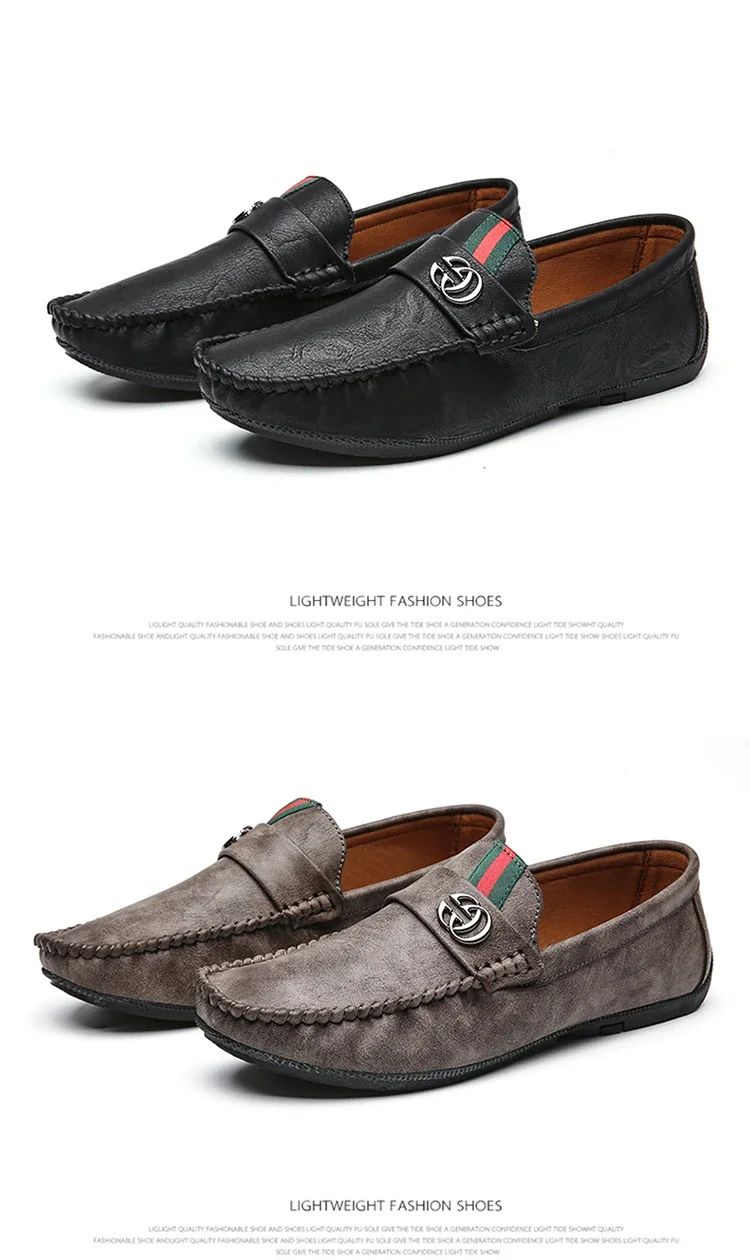 Men Driving Shoe Leather High Quality Breathable Slip on Men Casual Shoes Comfortable Light Men Loafers Formal Men Dress Shoes