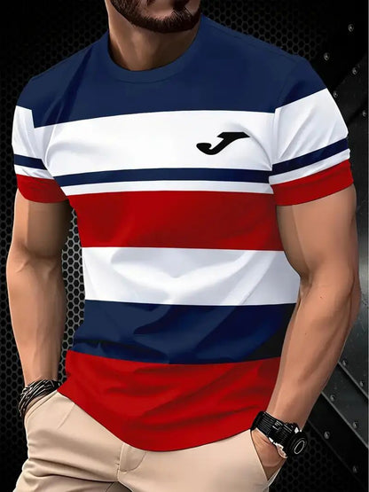 Classic Men's T-shirt Graphic Print Outdoor Casual Round Neck Short Sleeve Top Street Fashion T Shirt Male Oversized Clothing