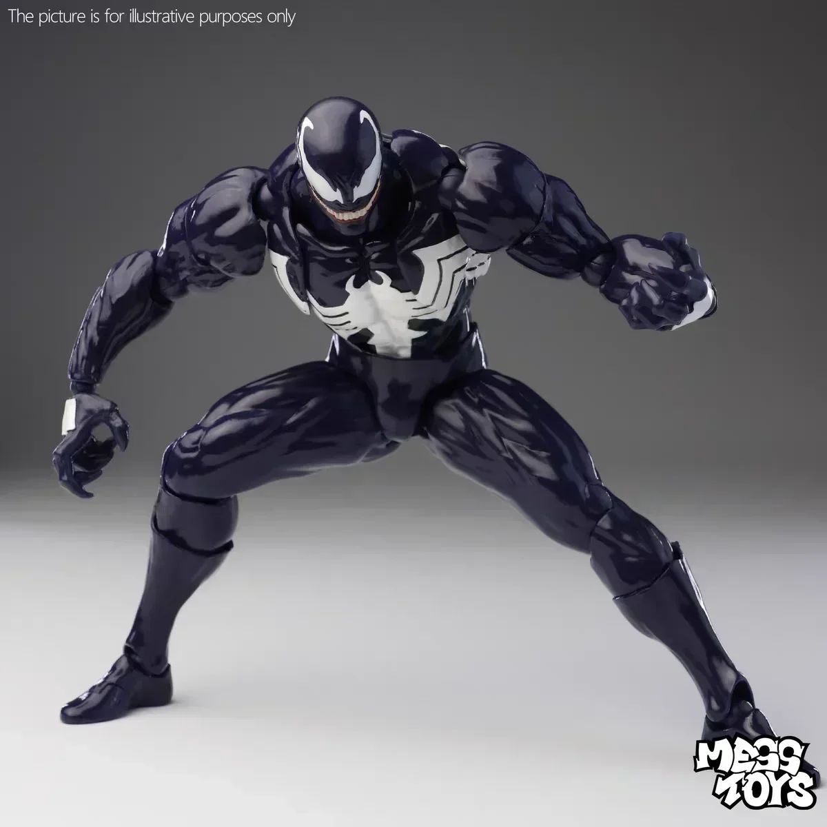 In stock NEW Mess Toys Venom Lethal Neighbor Spider Man Symbiotic Black Suit Messtoys Spiderman Anime Action Figure Model toys