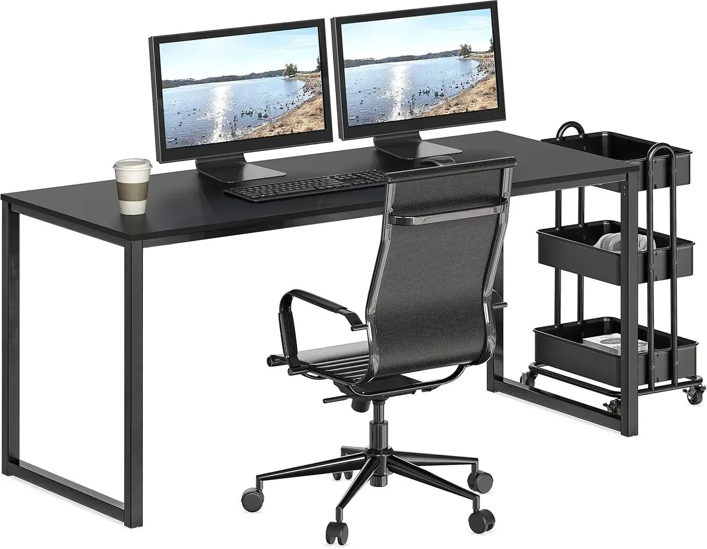 Mission 55-Inch Home Office Computer Desk, Black