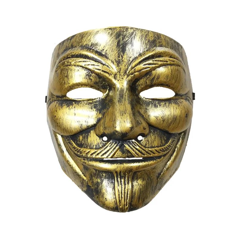 Multi Style V for Vendetta Anonymous Mask Silver V Smile Masks Anime Halloween Cosplay Guy Fawkes Masque Adults Joker Gold Mask