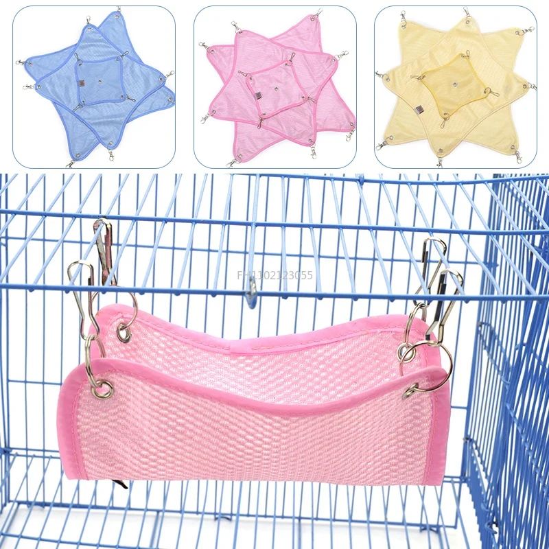 Rede para Pets em Malha Respirável, Rede para Gaiola de Roedores, Hamster, Ratos, Porquinho-da-Índia, Acessórios para Pequenos Animais, Brinquedos de Balanço, Cama Suspensa