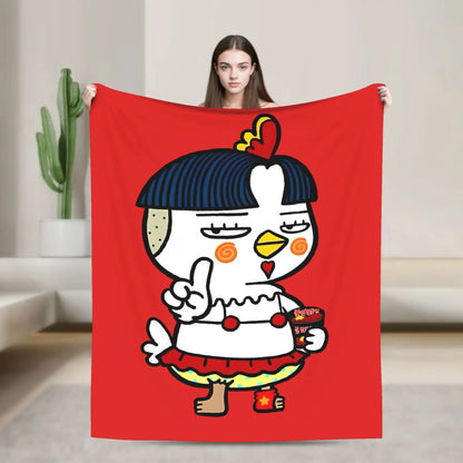 Spicy Chicken Noodle Hot Buldak Blanket Soft Warm Throw for Living Room Travel Office Flannel Bedding Quality Bedspread Design