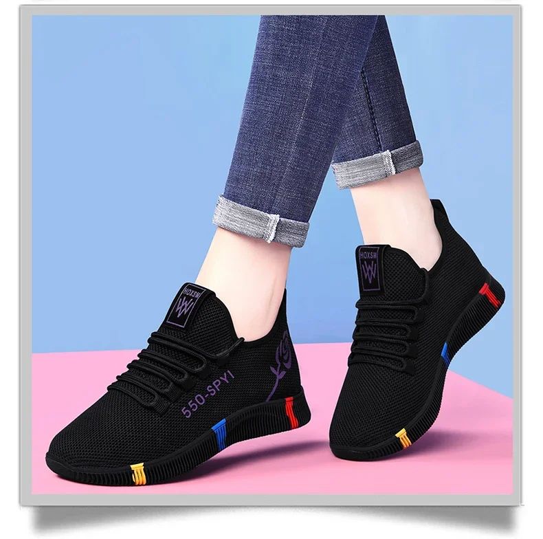 Tenis Feminino 2025 Women Vulcanized Shoes Air Mesh Light Soft Sneakers Female Flats Platform Lace Up Casual Shoes Basket Femme