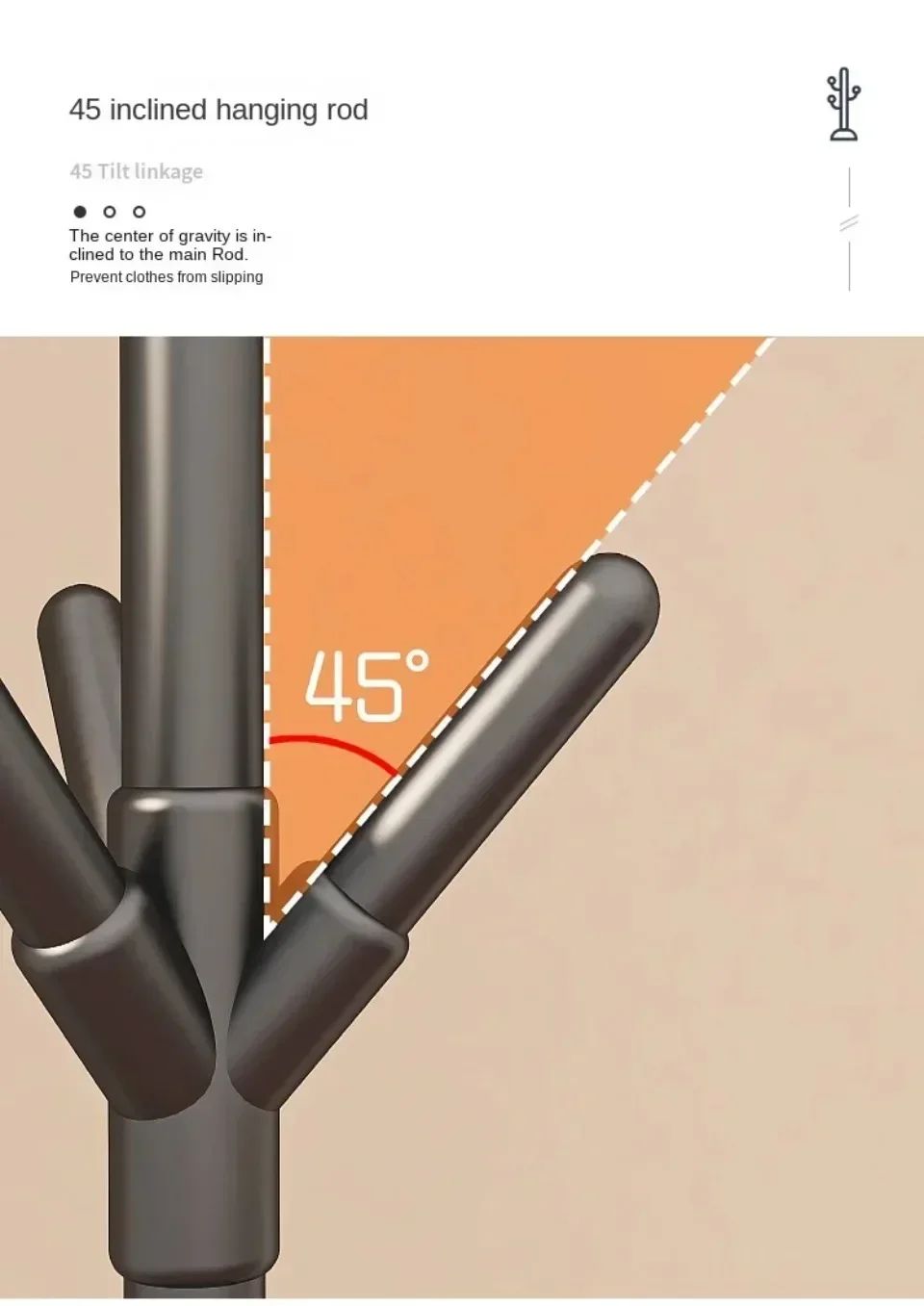 Floor Standing Clothes Rack Tree Branch Shape Multi Hook Mobile and Convenient Coat Rack for Home Living Room Clothing Storage