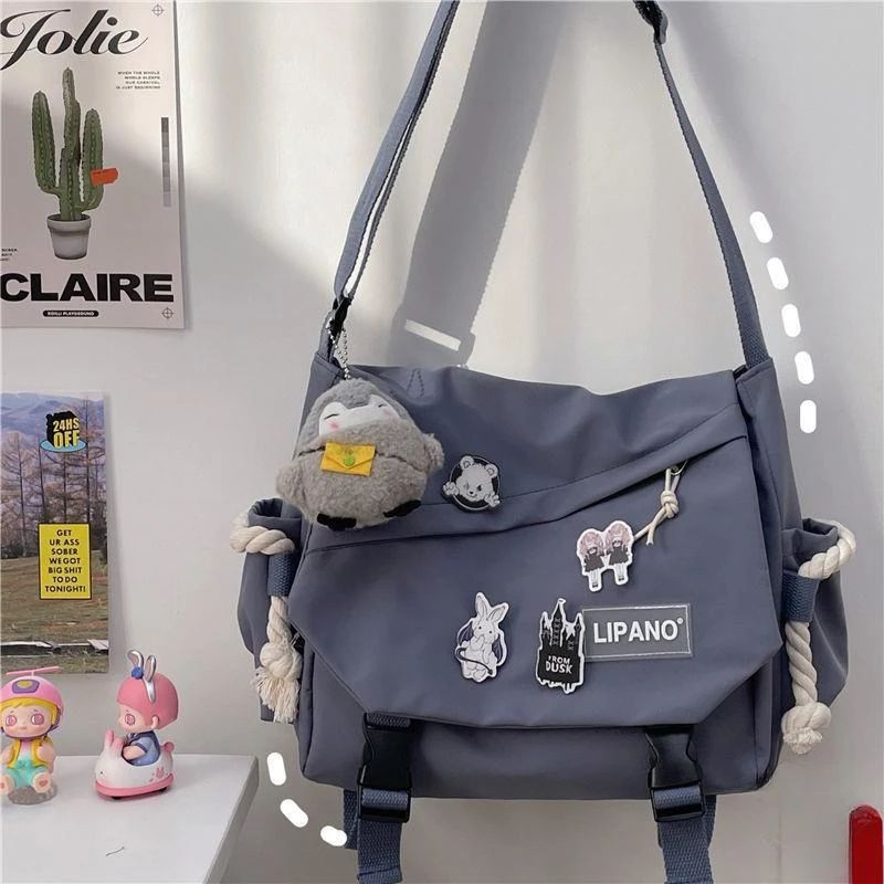 Shoulder Bag Large Capacity Crossbody Bag Retro Workwear Postman Bags for Women Nylon Handbags