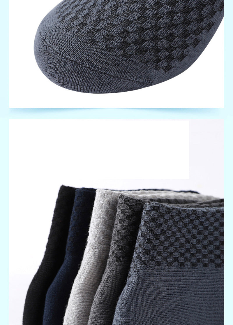 10 Pair Men's Bamboo Fiber Socks Harajuku Retro Breathable Business Man Socks Black Long Sock Deodorant Gift Set Size 39-46