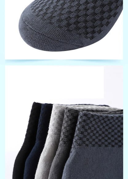 10 Pair Men's Bamboo Fiber Socks Harajuku Retro Breathable Business Man Socks Black Long Sock Deodorant Gift Set Size 39-46