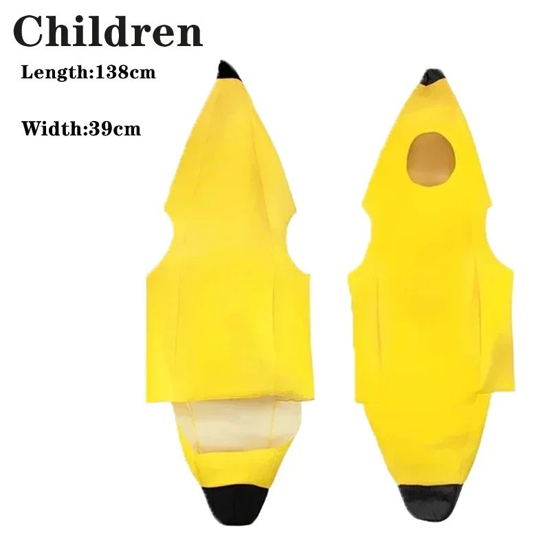 Child/Adult Banana Cosplay Halloween Christmas  Costumes Performance Costume Fruit Banana Costume Performance  Costume