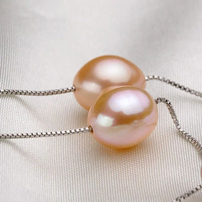 HENGSHENG Natural Pearl Necklace/Bracelet Jewelry Sets 925 Sterling Silver Chain with Freshwater Pearl Jewelry Gift for Women