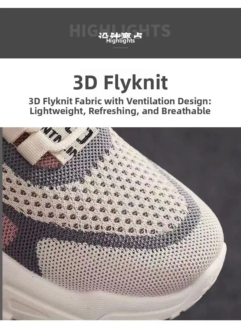 2026 New Women's Dad shoes Breathable Me Running shoes Faionable Casual Sports Sneakers Flat Bot round Toe Plastic Sole