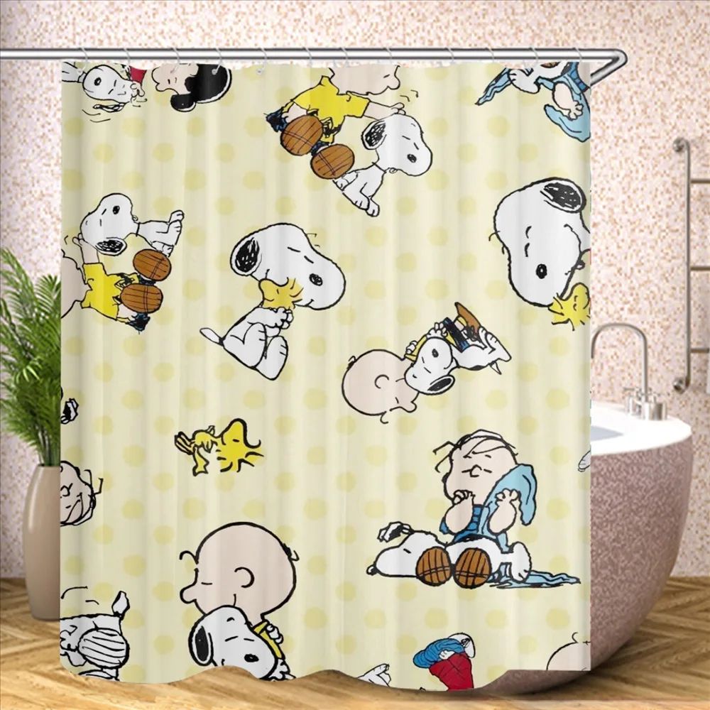Snoopy Bathroom Decorations and Accessories Curtains for Shower Bath Curtain Sets Full Set Anime 120x180cm