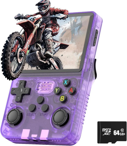 R36S Handheld Retro Game Console Classic ARKOS System 3.5 Inch Portable Video Gaming Console with Single Card for Kids Gift