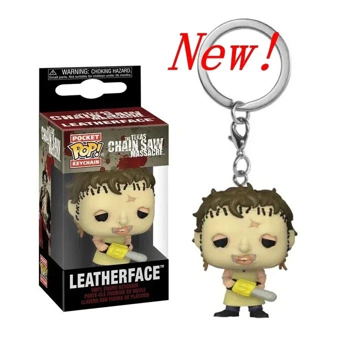 Novidade FUNKO POP Chaveiro de Bolso Massacre da Serra Elétrica Leatherface Boneco de Ação Brinquedo Colecionável para Presentes de Decoração