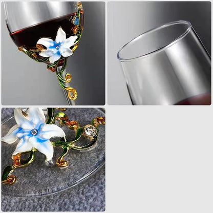Taças de Cristal Criativas com Esmalte para Champagne Conjunto de Taças de Luxo Taças de Vinho Taça Vintage para Beber