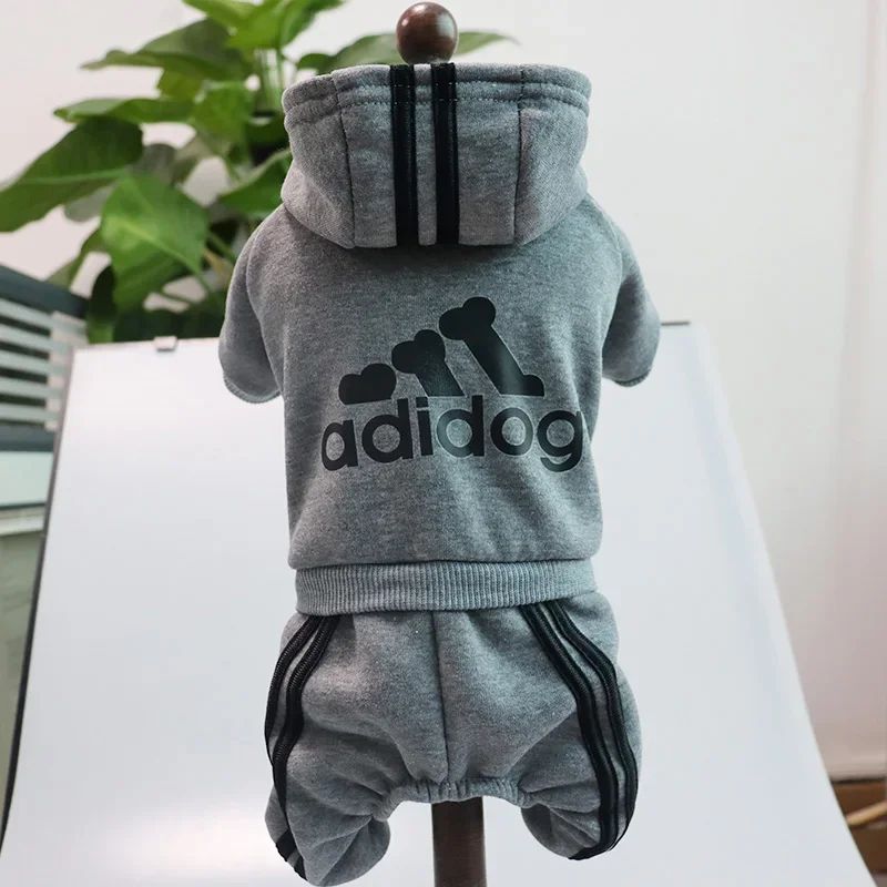 Roupas de inverno para cães pequenos Moletom Adidog para cães Macacão de lã para cães de raças pequenas Moletom esportivo para filhotes Macacão de 4 patas para cães