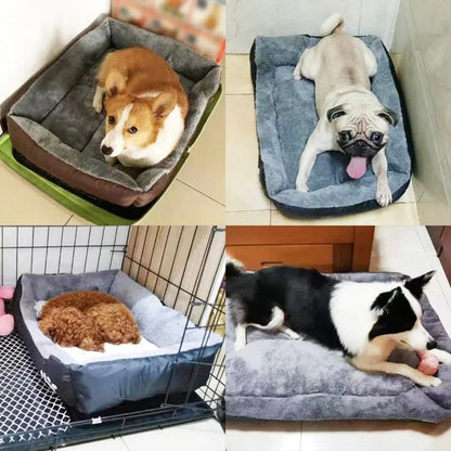 Ninho Quadrado Grande Cama para Cães de Grande Porte S-3XL Cama para Cães Pequenos e Médios Ninho de Fleece Macio Sofá-Cama Grande para Cães Casa de Gatos Quente de Inverno para Animais de Estimação