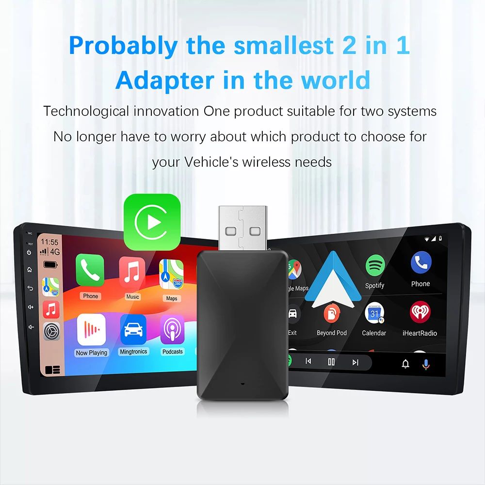 Adaptador Sem Fio Carplay Android Auto para Toyota Mazda Nissan Camry Suzuki Subaru Citroen Audi Mercedes Kia Ford Opel Spotify BT