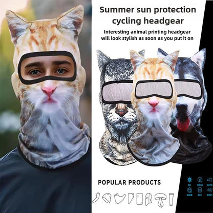 3D Cat Mask Dog Tiger Cosplay Balaclava Motorcycle Full Face Hood Mask Skiing Hat Helmet Cute Headgear Hat Halloween Party Masks