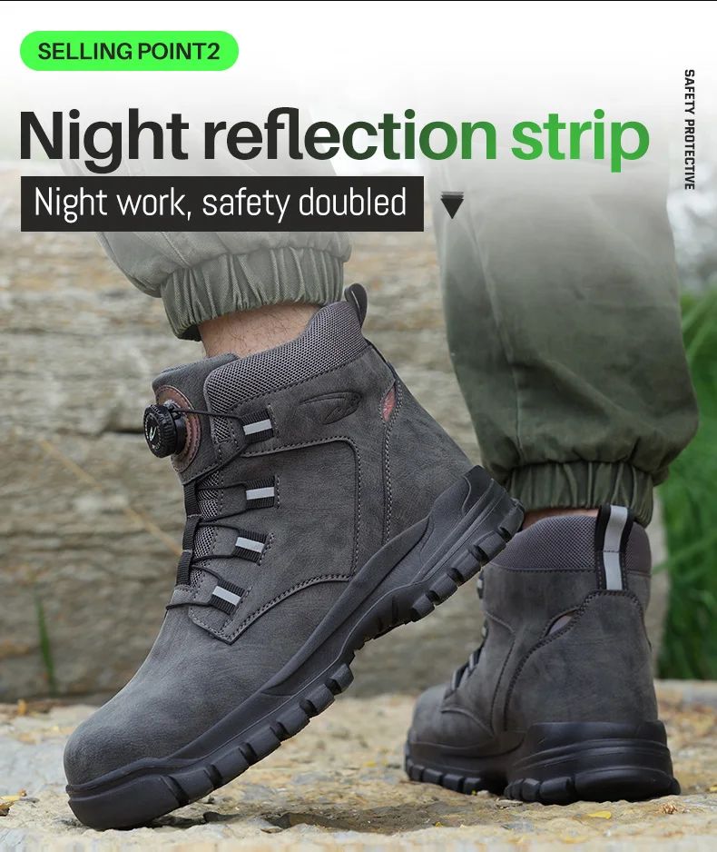 Botas de segurança masculinas à prova d'água, indestrutíveis, com biqueira de aço, anticorte, resistentes a perfurações, sapatos de segurança para motociclistas, Botas Para Hombre