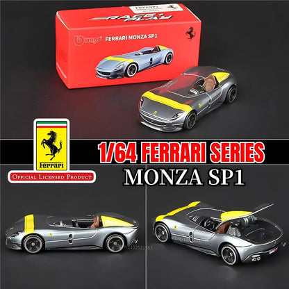 Bburago 1:64 Ferrari 488GTB Réplica de Carro, Escala SF90 F40 F50 458 Enzo Monza Laferrari Miniatura de Brinquedo para Menino