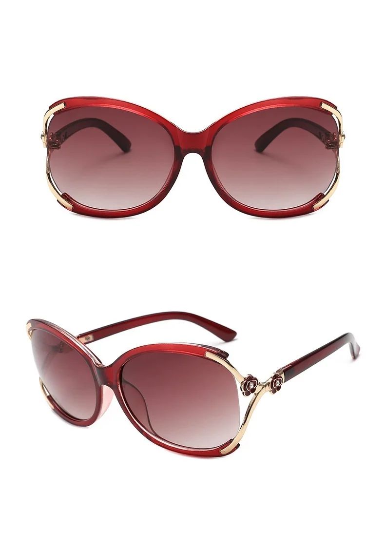 New Classic Vintage Driving Sunglasses for Women Luxurious Fashionable Camellia Hollow-out Women’s Sun Glasses UV400 Protection