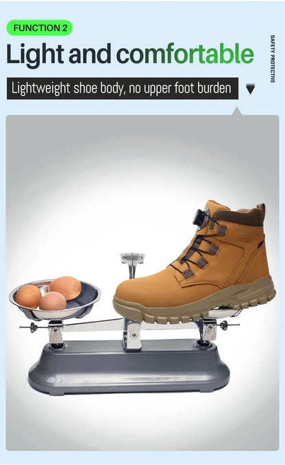 Botas de segurança masculinas à prova d'água, indestrutíveis, com biqueira de aço, anticorte, resistentes a perfurações, sapatos de segurança para motociclistas, Botas Para Hombre