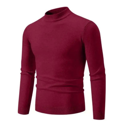 Half Turtleneck Knitwear Sweater New Autumn/Winter Mock Neck Sweatshirts Solid Color Pullovers Man Brand Casual Mens Clothing