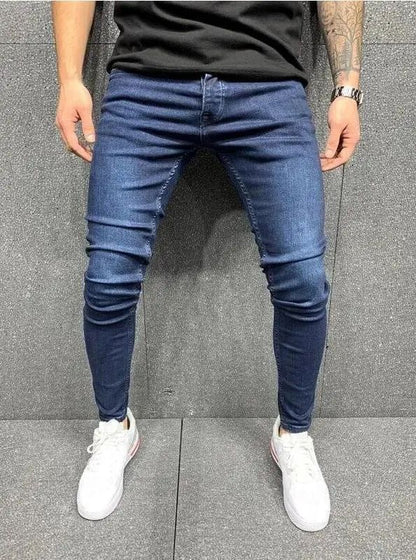 New Style Men's Hip Hop Slim Fit Jeans You And Smooths Your Silhouette Ripped Small Footwear Amazon WISH Badge Plus Size Jeans N