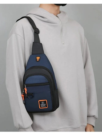 Casual Men Chest Bag Nylon Small Shoulder Bag Running Cycling Belt Sling Bag Outdoor Sport Crossbody Bag Travel Phone Pouch Bag