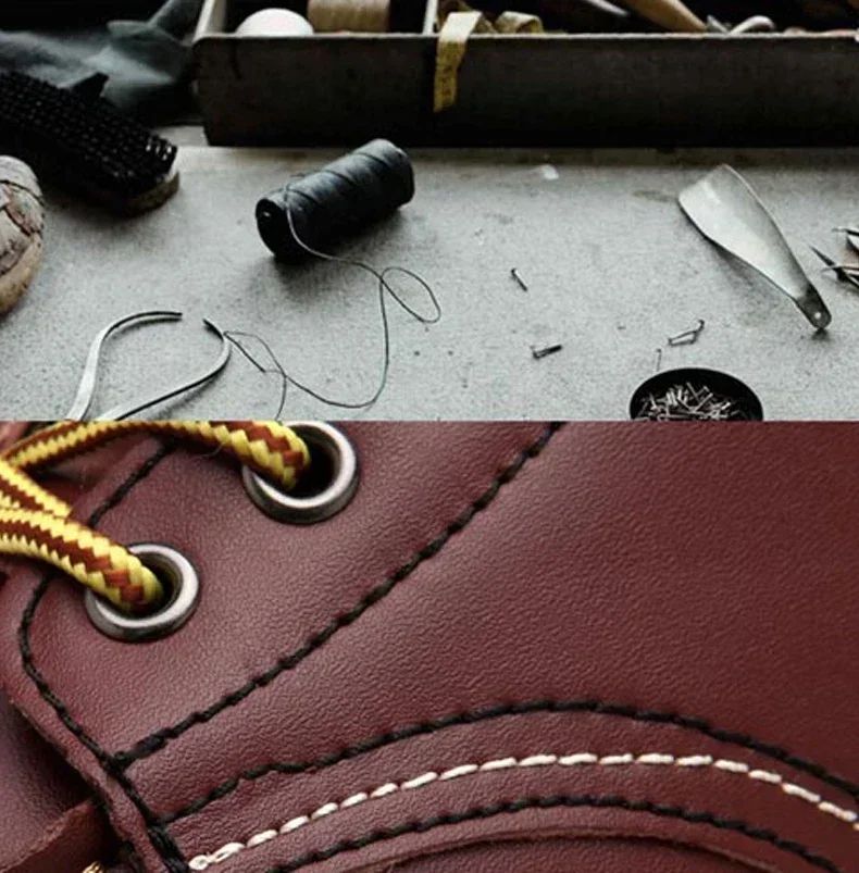 Winter Leather Men Boots Warm Mens Snow Boots with Fur Waterproof Handmade Male Ankle Boots No-slip High Top Male Work Shoes