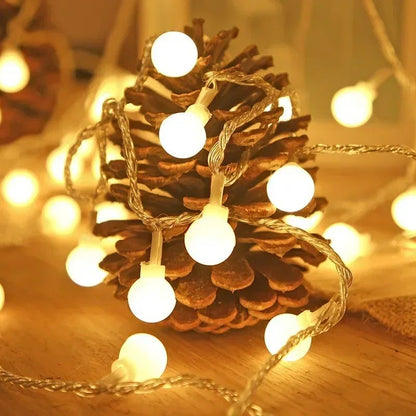 10/20/40/80/100LED Small White Ball String Lights USB/ Battery-powered Wreath Bedroom Wedding Camping Tent Christmas Decoration
