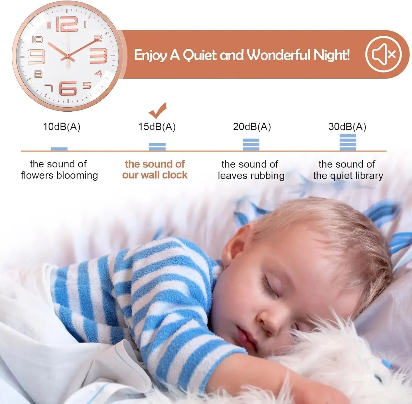 8 Inch Modern Simple Fashion Wall Clock Suitable For Bedroom, Living Room, Study Room Decorative Clock