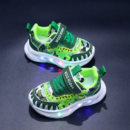 2025 New  Boys Led Lighted Shoes Fashion Children's Casual Sneakers Kids Luminous Shoes Sport Shoes Lighted Shoes
