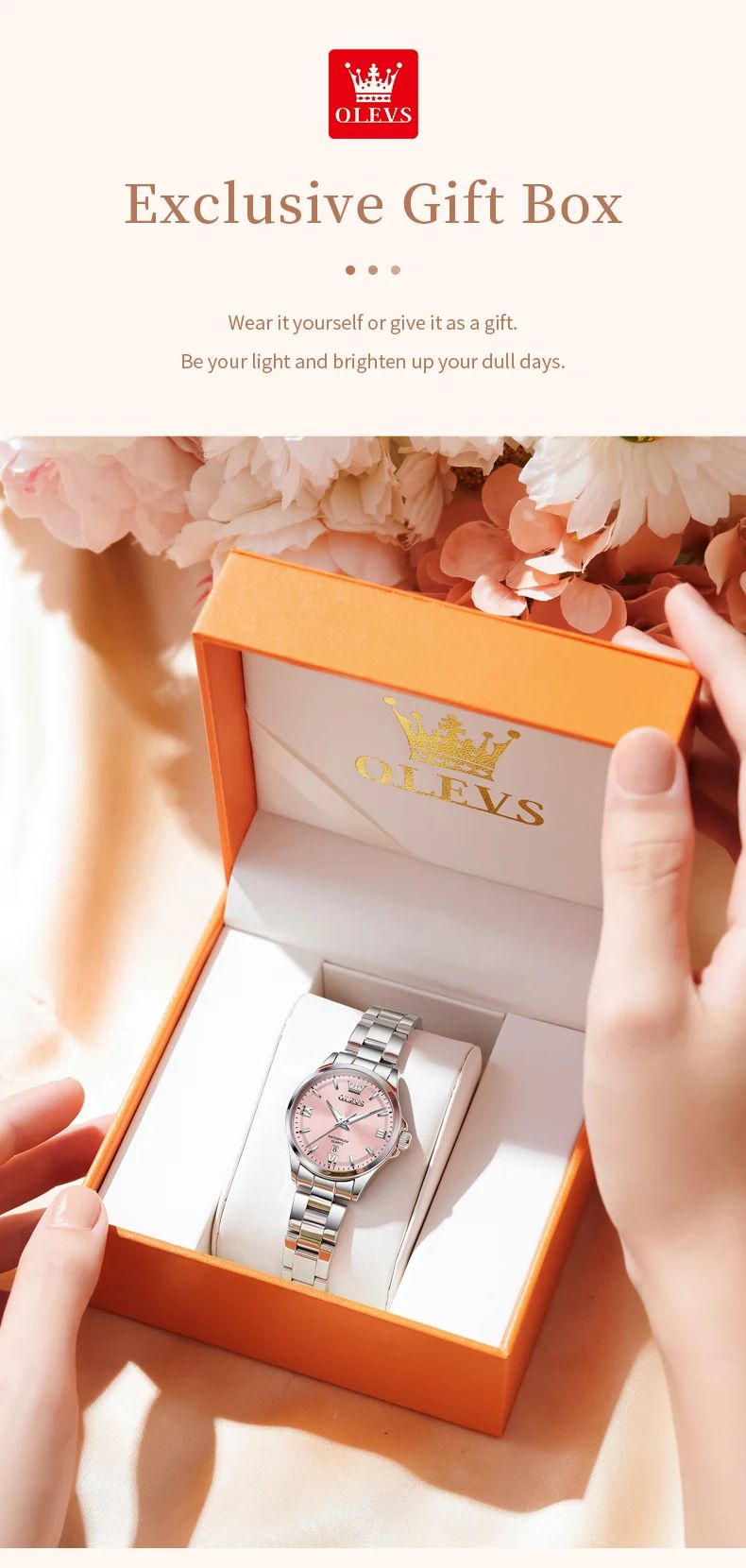 OLEVS 3668 Women Watch Luxury Original Waterproof Stainless Steel Quartz Watch Roman Automatic Date Women Watch Reloj Para Mujer