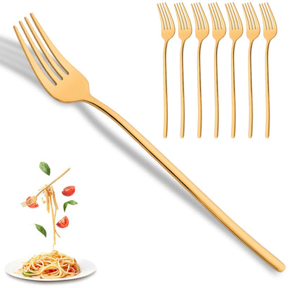 8 Garfos de Jantar Pretos Talheres Aço Inoxidável 18/10 Utensílios de Cozinha Ocidentais Conjunto de Garfos para Restaurante