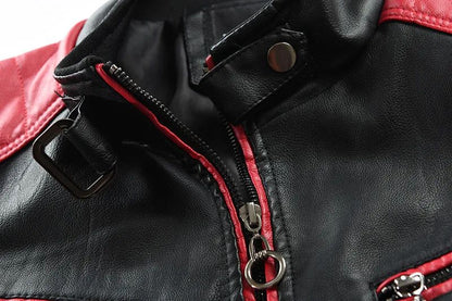 Fashionable Men's Biker Leather Jacket 2025 New Zipper Stand Collar Fleece Lined Casual PU Leather Coat Regular Fit Chinese Orig