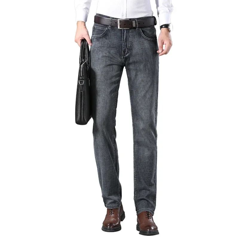 Mens High Quality Jeans Fashion Straight Denim Pants Men Classic Casual Jeans Male Plus Size Denim Trousers Ripped Jeans 28-40